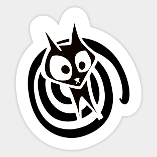 Black Cat Spiral | Twilight Zone Kitty Sticker